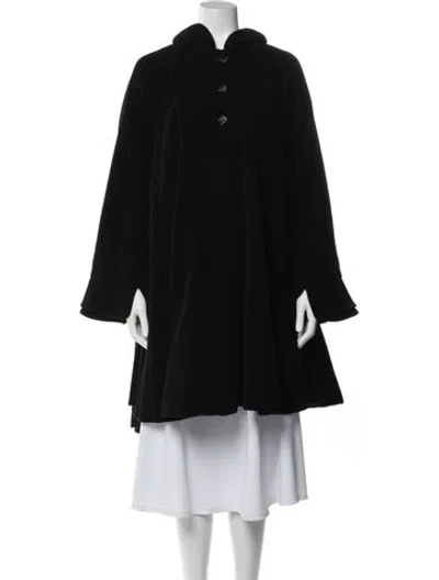 Pre-owned Karl Lagerfeld Angora Coat In Black