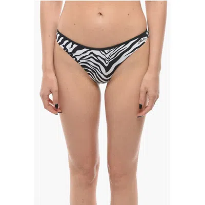 Karl Lagerfeld Animal Patterned Bikini Bottom In White
