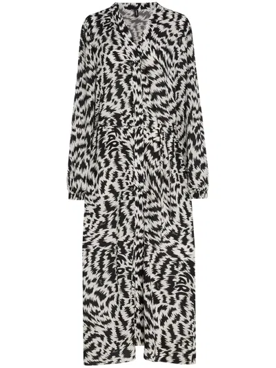 Karl Lagerfeld Animal-print Shirt Dress In Black