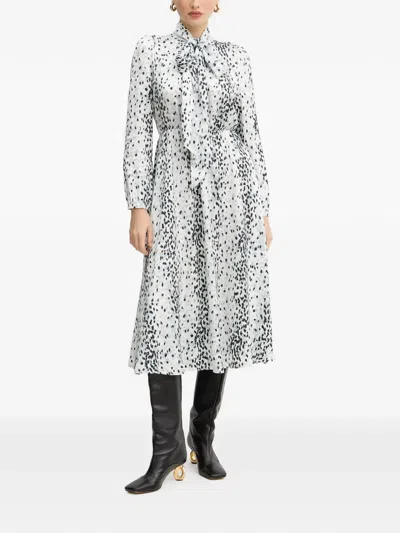 Karl Lagerfeld Animal-print Midi Dress In White