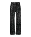 Karl Lagerfeld Animal-print Straight-leg Jeans In Black