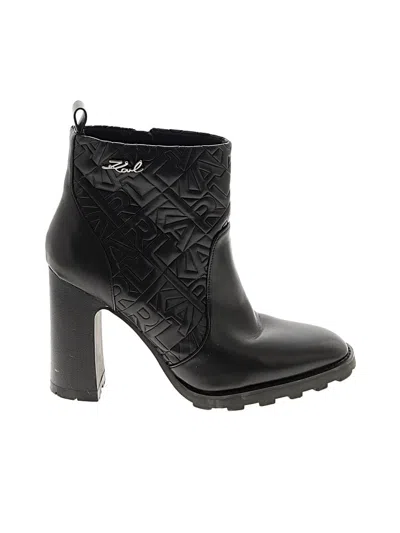 Pre-owned Karl Lagerfeld Ankle Boots In Black