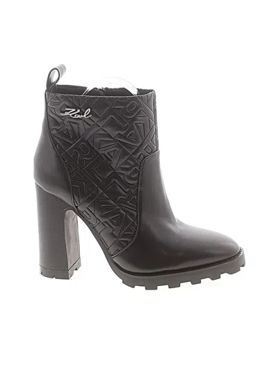 Pre-owned Karl Lagerfeld Ankle Boots In Black