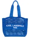 KARL LAGERFELD ANTIBES WOVEN STRAW LARGE TOTE