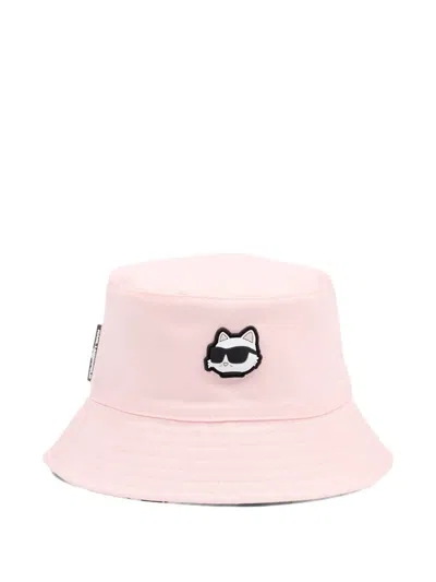 Karl Lagerfeld Babies' Appliqué Bucket Hat In Pink