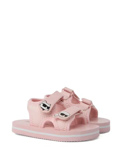 Karl Lagerfeld Babies' Appliqué-ikon Sandals In Pink