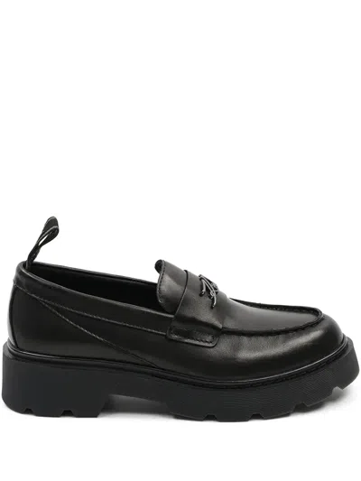 Karl Lagerfeld Appliqué Loafers In Black