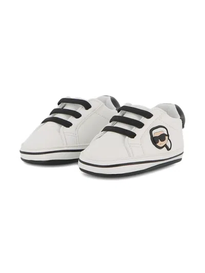 Karl Lagerfeld Babies' Appliqué Strap Trainers In White