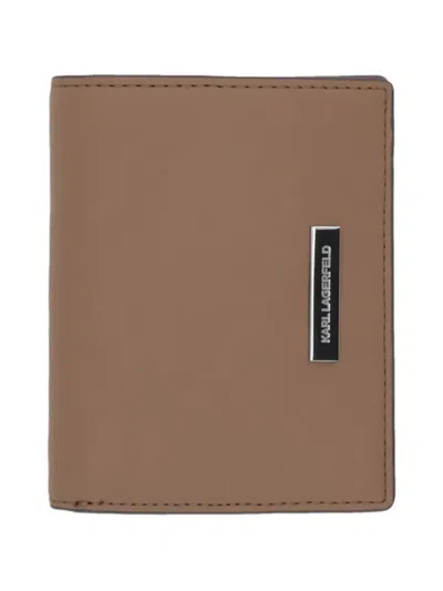 Karl Lagerfeld Appliqué Wallet In Brown