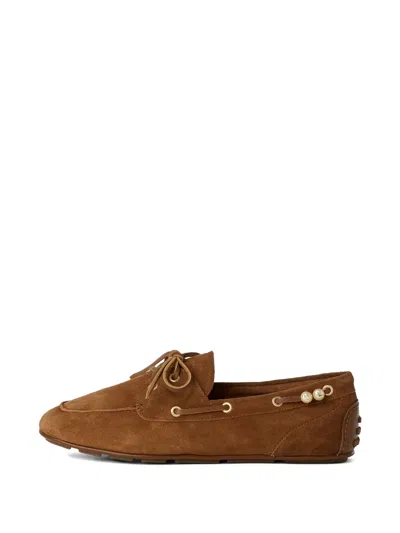Karl Lagerfeld Ariella Faux-pearl Loafers In Brown