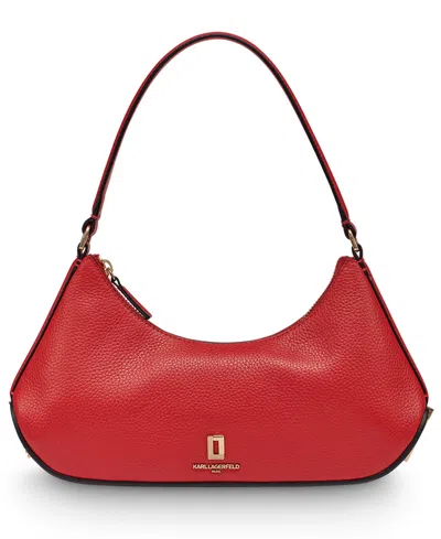 Karl Lagerfeld Arielle Leather Shoulder Bag In Red