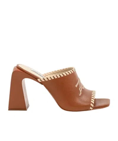 Karl Lagerfeld Astra Nova Whipstitch Slide In Brown