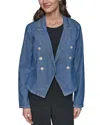 Karl Lagerfeld Asymmetric Denim Blazer In Blue