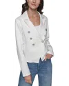 Karl Lagerfeld Asymmetric Denim Blazer In Wht/denim