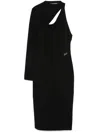 Karl Lagerfeld Asymmetric Jersey Midi Dress In Black