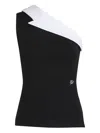 Karl Lagerfeld Asymmetric-lapel Top In Black