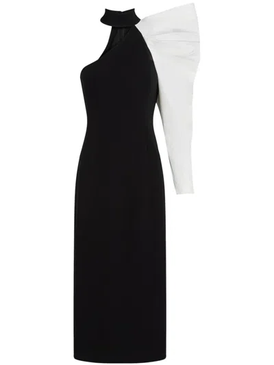Karl Lagerfeld Asymmetric Midi Dress In Black