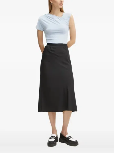 Karl Lagerfeld Asymmetric-neckline T-shirt In Blue