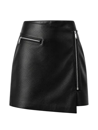 Karl Lagerfeld Asymmetric Zip-up Mini Skirt In Black