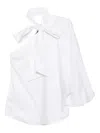 Karl Lagerfeld Asymmetrical Bow Detail Poplin Blouse In White
