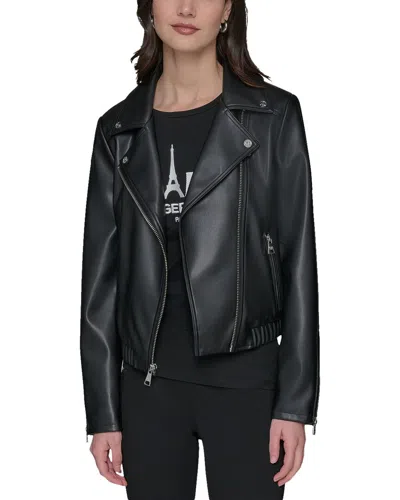 Karl Lagerfeld Asymmetrical Jacket In Black