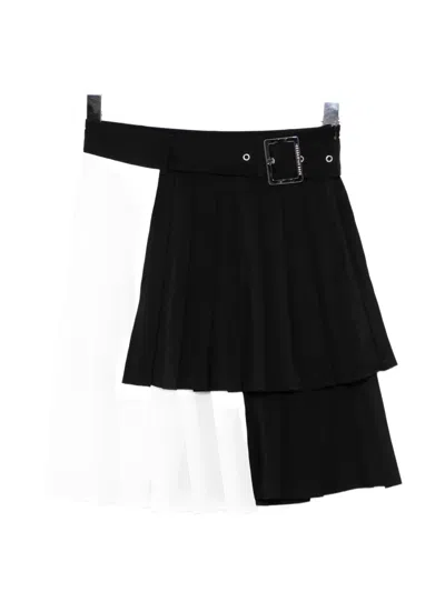 Karl Lagerfeld Asymmetrical Pleated Skirt In Black