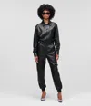 Karl Lagerfeld Athleisure Leather Pants In Black