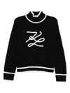 Karl Lagerfeld Autograph-braided Jumper In Black
