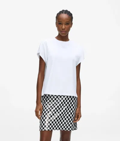 Karl Lagerfeld Autograph Cap Sleeve T-shirt In White