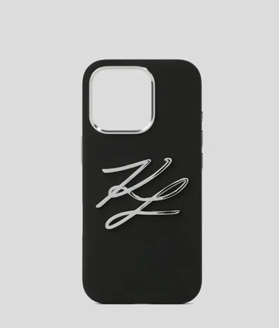 Karl Lagerfeld Autograph Iphone 16 Pro Case In Black
