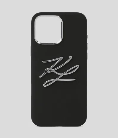 Karl Lagerfeld Autograph Iphone 16 Pro Max Case In Black