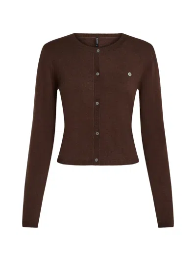 Karl Lagerfeld Autograph Loungewear Cardigan In Brown