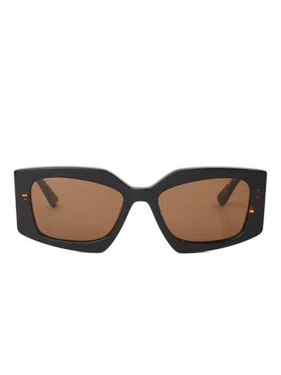 Karl Lagerfeld Autograph Rectangle Sunglasses In Black