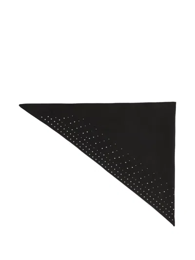 Karl Lagerfeld Autograph Rhinestone Triangle Scarf In Black
