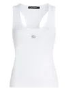 Karl Lagerfeld Autograph Ribbed Tank Top In White