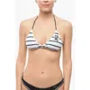 Karl Lagerfeld Awning Striped Two-tone Triangle Bikini Top