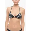 Karl Lagerfeld Awning Striped Two-tone Triangle Bikini Top