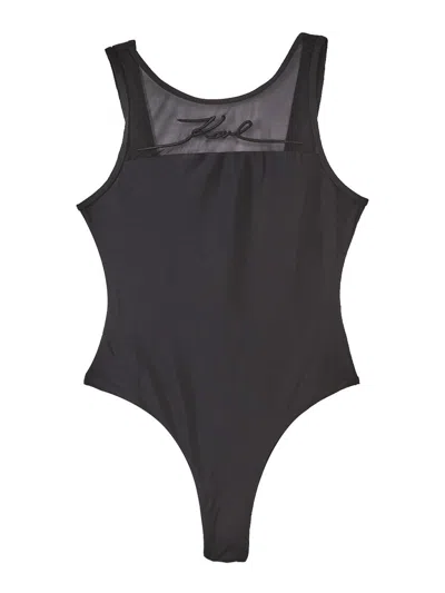 Karl Lagerfeld Karl Signature Rio Swimsuit In Black