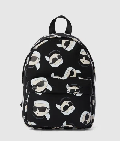 Karl Lagerfeld Baby Ikon All-over-print Backpack In Black