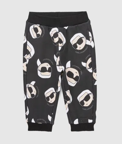 Karl Lagerfeld Baby Ikon All-over-print Sweatpants In Black