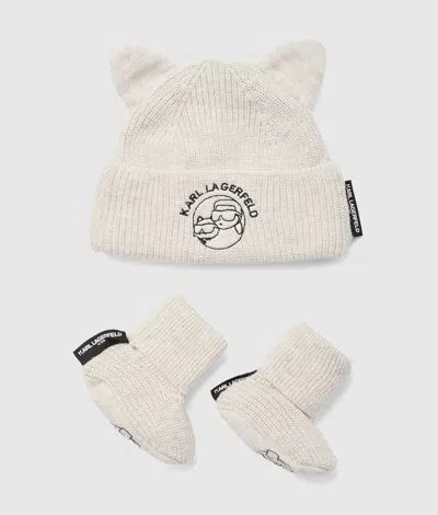 Karl Lagerfeld Baby Ikon Beanie And Booties Set