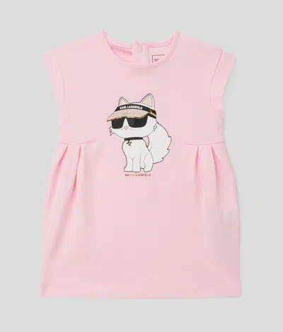 Karl Lagerfeld Baby Ikon Choupette Dress In Pink