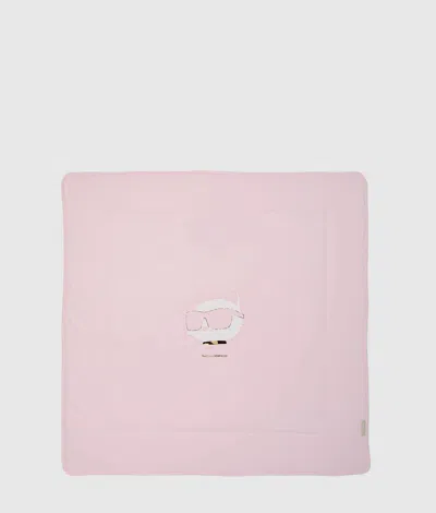 Karl Lagerfeld Baby Ikon Choupette Reversible Blanket In Pink