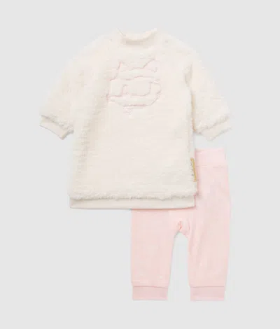 Karl Lagerfeld Baby Ikon Dress And Leggings Gift Set In Pink