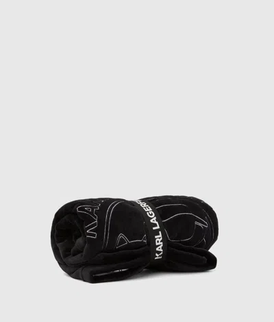 Karl Lagerfeld Baby Ikon Reversible Blanket In Black