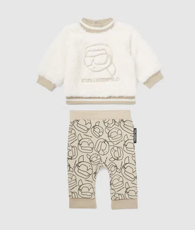 Karl Lagerfeld Baby Ikon Sweatshirt And Pants Gift Set In White