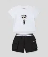 Karl Lagerfeld Baby Ikon T-shirt And Shorts Set In White