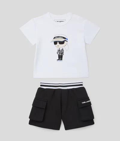 Karl Lagerfeld Baby Ikon T-shirt And Shorts Set In White