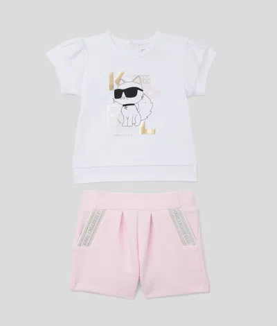 Karl Lagerfeld Baby Ikon T-shirt And Shorts Set In White