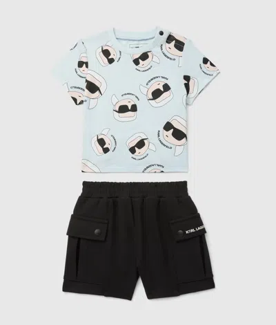 Karl Lagerfeld Baby Ikon T-shirt And Shorts Set In Multi